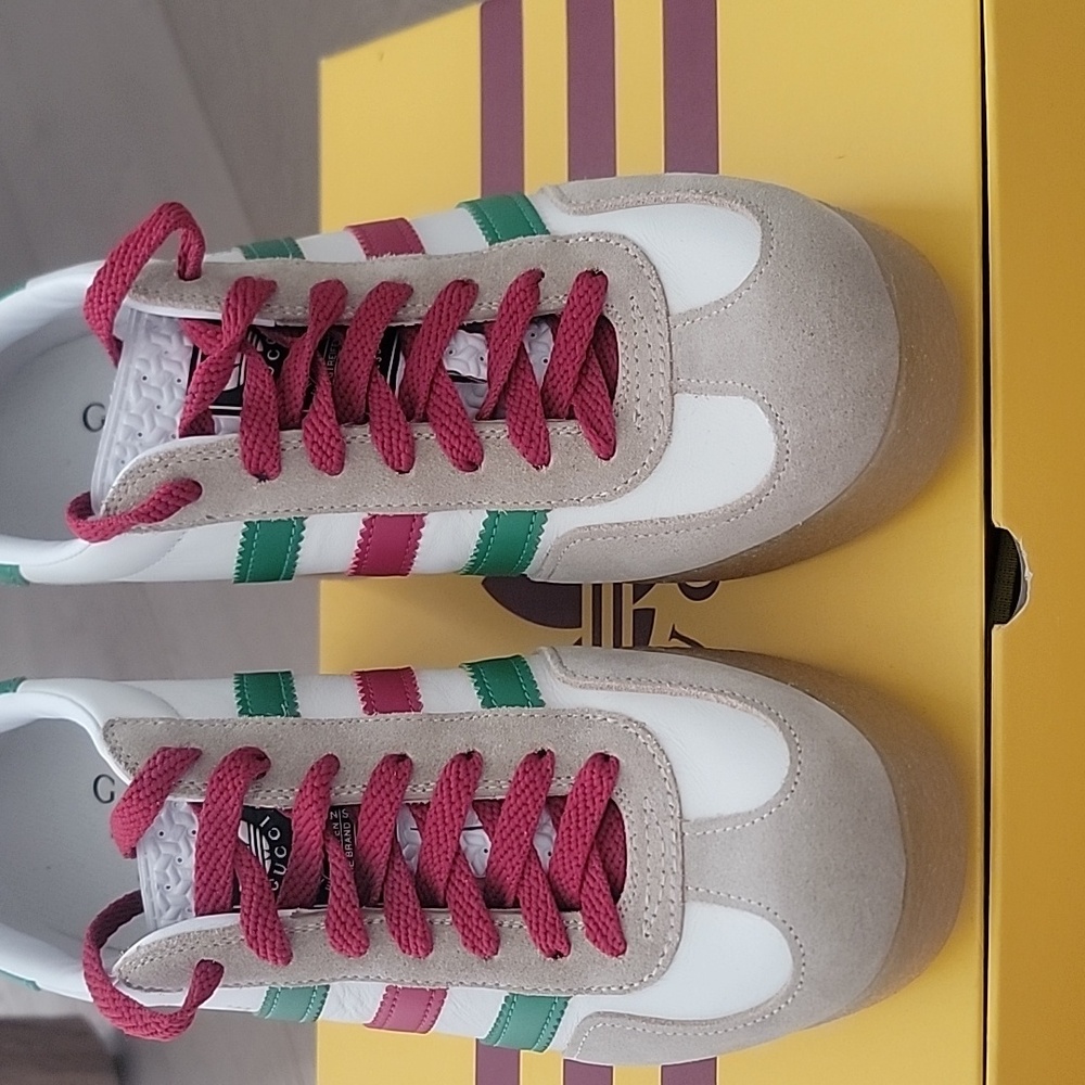 New Gucci X Adidas Gazelle Wedge Sneakers, Size 37, 7 - Picture 5 of 9